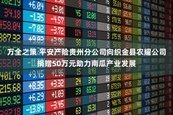 万全之策 平安产险贵州分公司向织金县农耀公司捐赠50万元助力南瓜产业发展
